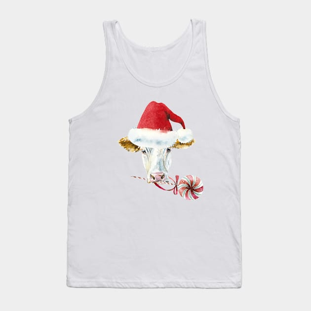 Christmas Cow Tank Top by Peach Lily Rainbow